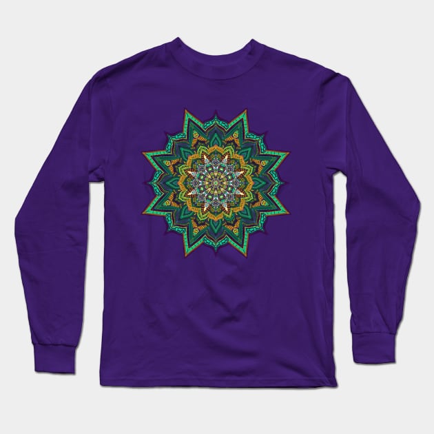 Mandala Indian Long Sleeve T-Shirt by EquilibriumArt